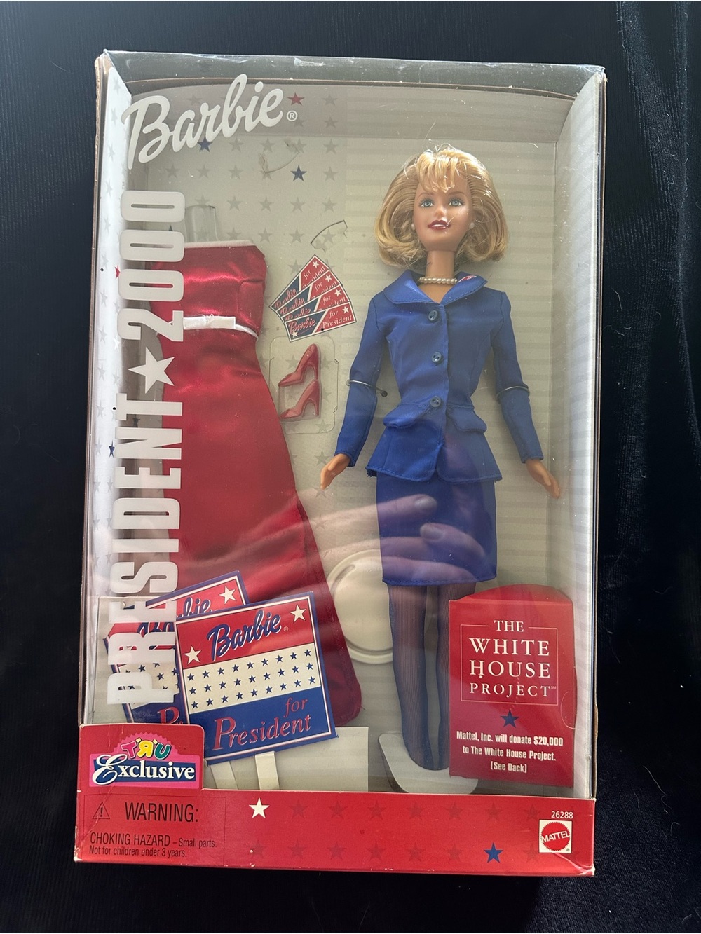 Barbie for President 2000. Mint In Box. Minor box damage on a corner.